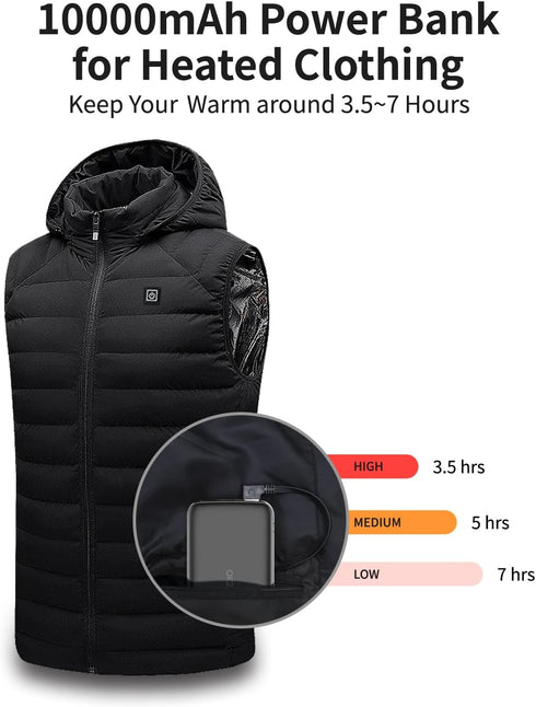 5V 2A Power Bank for Heated Vest, Jacket, Stadium Seats, Chair, Lightest 10000mAh Fast Charging Battery Pack for USB Heated Clothing, Heated Blank...