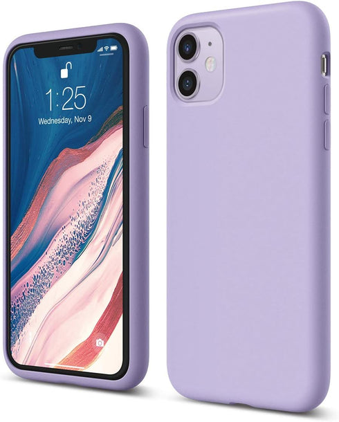 elago Compatible with iPhone 11 Case, Liquid Silicone Case, Full Body Protective Cover, Anti-Scratch Soft Microfiber Lining, 6.1 inch (Lavender)...