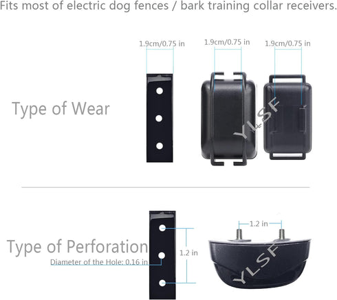 Quick Snap Bungee Dog Collar Strap with D Ring for Most of Electronic Training Shock Collar Receivers-Adjustable Durable Waterproof Odorless 3/4 I...