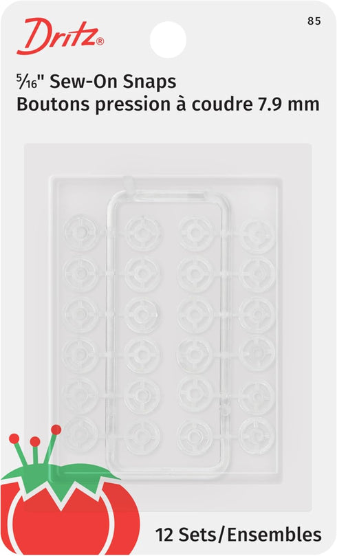Dritz 85 Sew-On Snaps, Clear, 5/16-Inch 12-Count...
