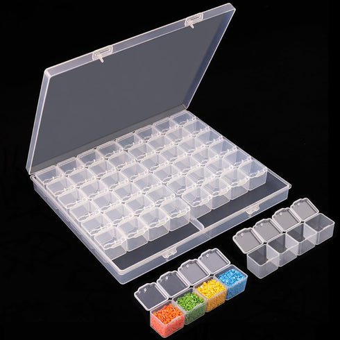 RJ-Sport 56 Grids Diamond Art Bead Organizer Box, Compact & Portable Clear Plastic Case for Jewelry & Gems Storage and Organizing...