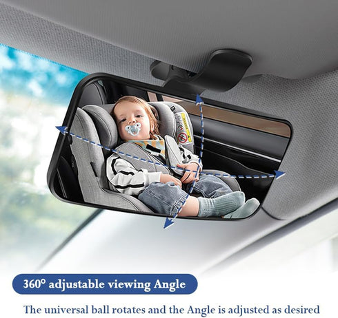 Baby Car Mirror,HD & Wide Angle Clip-on Car Mirror for Baby with 360° Adjustable,Universal Car Seat Mirror for Baby Rear Facing Car Accessories In...