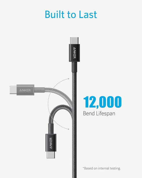 Anker USB C to USB C Cable (3.3ft 100W, 2Pack), USB 2.0 Type C Charger Fast Charging for iPhone 15/15Pro/15Plus/15ProMax, MacBook Pro 2020, iPad P...