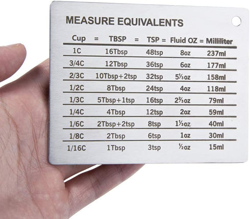 Measurement Conversion Chart with Strong Magnet Backing, KSENDALO Stainless Measurement Conversions For Cups, Tablespoons, Teaspoons, Fluid Oz and...