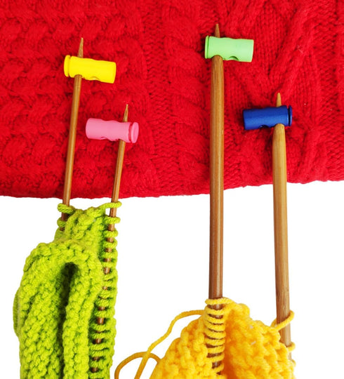 4 PCS Knitting Stitch Stoppers, Colorful Needle Point Protectors?Spring Needle Stopper?Knitting Gifts?Knitting & Crochet Supplies?Knitting Accesso...