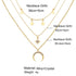 Boho Layered Star Necklace Choker Gold Crescent Moon Pendant Necklace Rhinestone North Star Necklace CZ Star Charm Festival Celestial Necklace Jew...