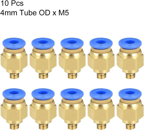 uxcell Straight Pneumatic Push to Quick Connect Fittings M5 Male x 4mm Tube OD 10pcs...