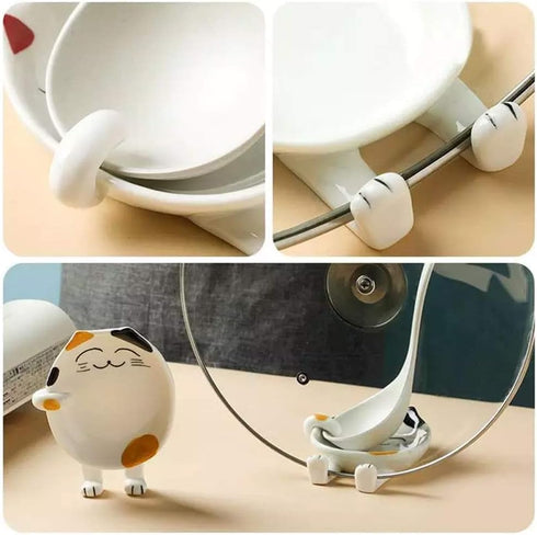 Ceramic Spoon Rest for Kitchen, Multifunctional Cute Cat Shape Cooking Utensil Holder Coffee Spoon Rest Pot Lid Rack Ladle Rest Spatula Utensil Re...