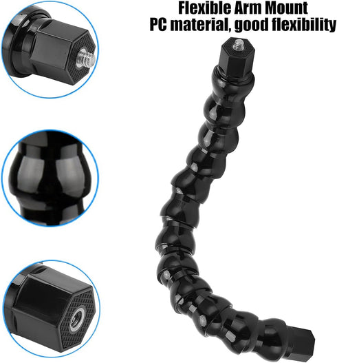 Camera Mount Arm Flexible Mount Arm, 12 Sections Sports Camera Clamp Arm Jaw, 1/4in Screw Holes to 1/4in Screw Action Camera Mounts and Clamps Arm...