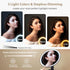 MILEDUO Rechargeable Travel Makeup Mirror with Lights, 6.3 inch Foldable Compact Mirror 850mAh Battery, 3 Color Light Touch Screen for Travel and ...