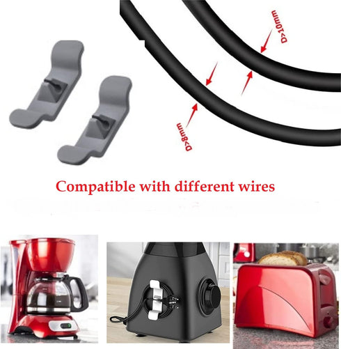 6 Pcs Cord Organizer for Appliances, holder Small Kitchen gadgets,Self adhesive keeper winder Stand Mixers Coffee Maker, Pressure Cooker and Air F...