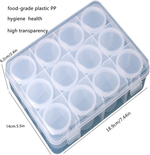 12Grids Bead Organizers and Storage,Diamond Painting Storage Containers,Plastic Organizers Box with dividers Adjustable,Craft Jewelry making organ...