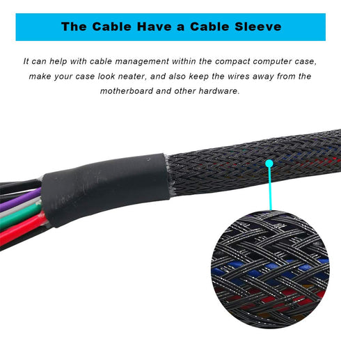 ZLKSKER 24 Pin to 14 Pin Power Supply Cable with Sleeve 12 Inches, 18AWG, ATX PSU Main Power Adapter Cord, Plug & Play for Lenovo IBM Dell A75 B75...