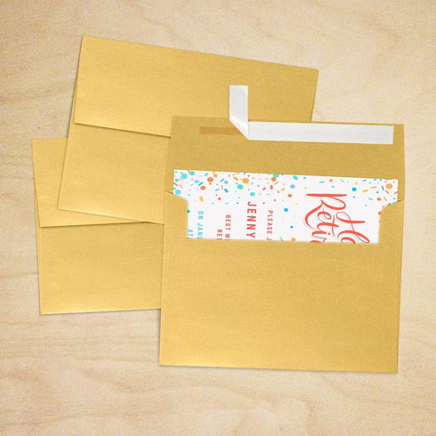 LUXPaper A7 Invitation Envelopes | Peel & Press | 5 1/4" x 7 1/4" | Gold Metallic | 80lb. Text | 50 Qty...