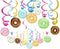 CC HOME 15Pack Donut Cake Hanging Swirls Doughnut Dessert Ceiling Streamer Birthday Party Decorations Donut Themed Party Favors for Holiday Baby S...