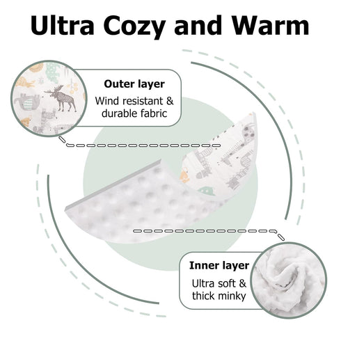 Minky 3 in 1 Car Seat Cover for Winter - Minky Baby Car Seat Cover with Storage Bag...