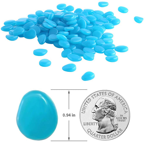 Glow in The Dark Pebbles for Outdoor Decor, Garden Lawn Yard, Aquarium, Walkway, Fish Tank, Pathway, Powered by Light or Solar-Recharge Repeatedly...