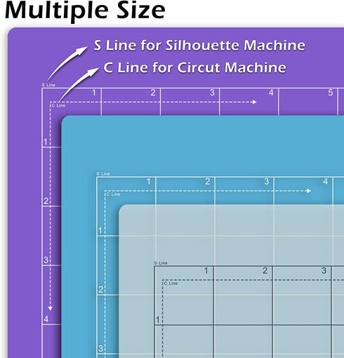 ReArt Cutting Mat for Silhouette Cameo 3 Packs 12” x 12” - Standard Grip Adhesive Cutting Mat Replacement Set Mats Vinyl Craft...