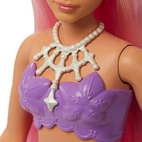 Barbie Dreamtopia Mermaid Doll with Curvy Body, Pink Hair, Pink Ombre Tail & Headband Accessory...