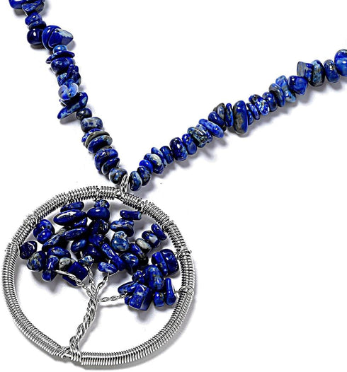 SHOP LC DELIVERING JOY Tree of Life Shepherd Hook Dangle Drop Earrings Lobster Clasp Chain Pendant Crystal Necklace for Women Steel 18-20" Birthda...