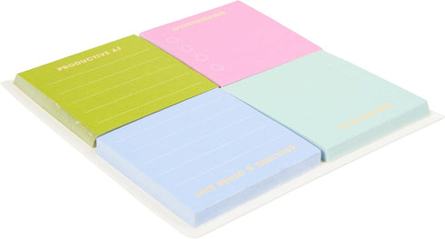 C.R. Gibson Mini Notepads, Squared Colorblock - 4 Pack Set, 50 Sheets per Pad - Stylish and Functional Stationery (CM34-25500)...