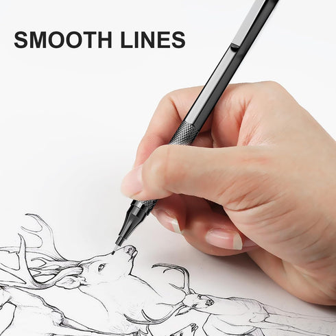 Xmusk Mechanical Pencil with A5 Sketch Book Set 0.5mm & 0.7mm Pencil 50 Sheets 120gsm Top Spiral Bound Acid Free Art Sketchbook Drawing Pad for Pa...