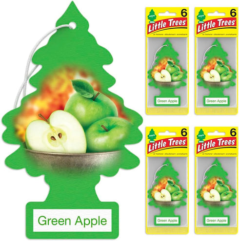 LITTLE TREES Air Fresheners Car Air Freshener. Hanging Tree Provides Long Lasting Scent for Auto or Home. Green Apple, 24 Air Fresheners...