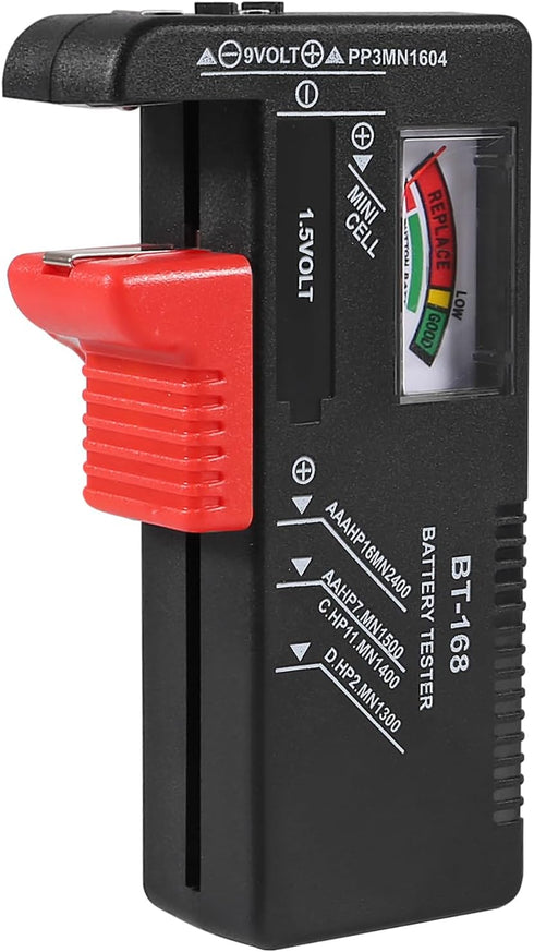 2Pack of BT-168 Battery Tester, Universal Battery Tester, Small Battery Tester for Household Battery, Suitable for AAA AA C D 9V 1.5V Button Batte...