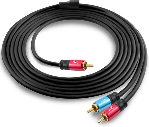 SHD RCA to 2RCA Subwoofer Cable Audio Cable 2RCA to 1RCA Bi-Directional RCA Y Adapter Premium Sound Quality Dual Shielded with Gold Plated Connect...