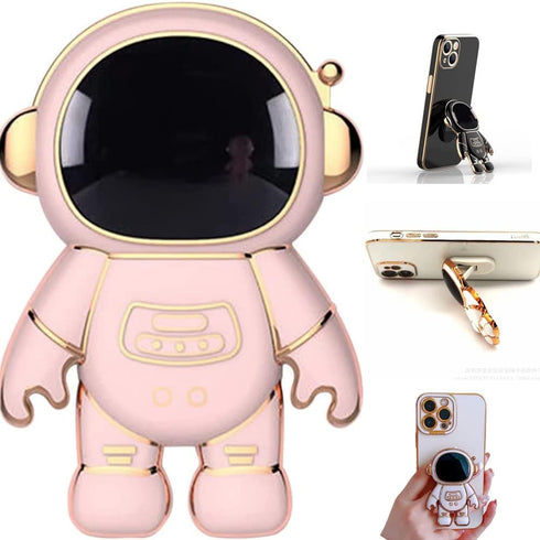 Cute Phone Stand Holder,Foldable Cell Phone Astronaut Hidden Kickstand for Desk,6D Plating Phone Ring Compatible All Phones and Tablets for Girls ...