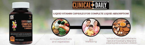 Clinical Daily Complete Whole Food Multivitamin Supplement for Women & Men - Complete Liquid Vitamin Absorption! 42 Superfood Fruits Vegetables - ...