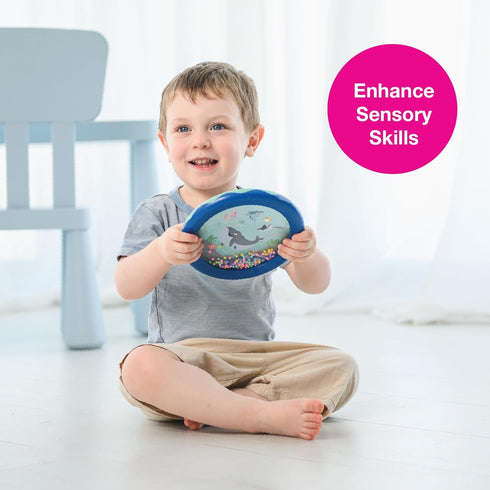 Edushape Sea World Drum for Baby - Set of 1 Ocean Baby Drum Toy for Toddlers 1-3 - Small Drums Musical Toy for Babies 1 Year Old and Up, Soothing ...