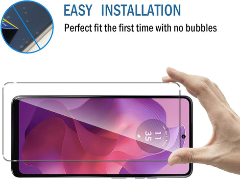 2 Pack Compatible with Moto G24/G24 Power/G04/G04s/Moto E14 Screen Protector,Full Coverage 9H Tempered Glass Film,HD Clear Scratch Resistant,Bubbl...