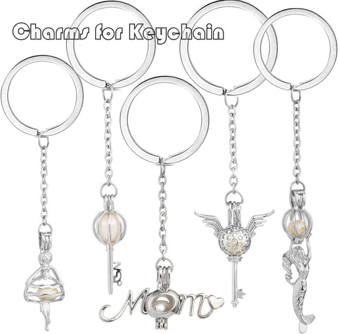 DOUBI Pearl Bead Cages Pendants Necklace Charms for Adults Women DIY Jewelry Making Aromatherapy Diffuser Necklace Lockets Metal Charms for Crafts...