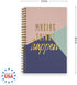 Making Things Happen Spiral Notebook / 5.5" x 8.5" Journal / 120 Checklist Pages/Durable Gloss Laminated Softcover/Gold Wire-o Spiral Binding/Made...