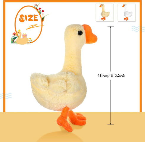 6 Pieces Goose Stuffed Animal 6.3 Inch Plush Goose Stuffed Goose White Light Yellow Stuffed Animal Toy Soft Stuffed Doll Birthday Gift for Christm...