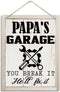 Papa Gifts, Papa Sign, Rustic Hanging Wood Plaque Sign, Decorative Wood Wall Sign, Papa Garage Hanging Decor, Farmhouse Tool Room Decor, Father's ...
