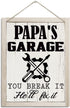 Papa Gifts, Papa Sign, Rustic Hanging Wood Plaque Sign, Decorative Wood Wall Sign, Papa Garage Hanging Decor, Farmhouse Tool Room Decor, Father's ...