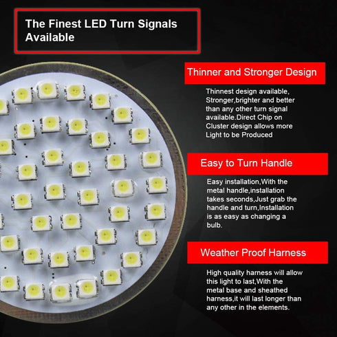 Eectra glide Led turn signal Motorcycle Lights 2" 50mm Bullet Style LED Turn Signals Pannel For Motor bike Sportster Softail Touring 1157 base fro...