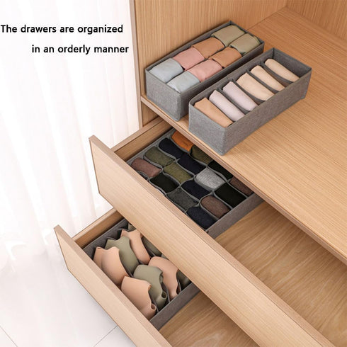 Underwear Organizer with Drawer Dividers, Foldable Fabric Dresser Closet Organizers Bins, Bedroom Cabinet Organization and Storage Box for Baby Cl...
