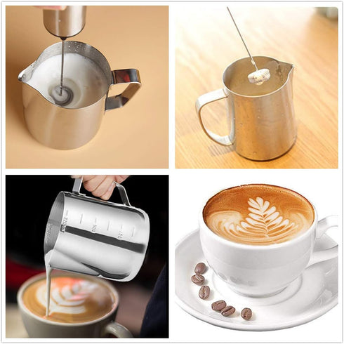Electric Milk/Coffee Frother, Basecent Rechargeable Handheld Foam Maker/Mixer for Latte, Cappuccino, Frappe Drink, Hot Chocolate, Stainless Steel ...