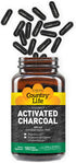 Country Life Activated Organic Coconut Charcoal Capsules, 260mg – Natural Charcoal Supplement for Gas and Bloating Relief, Gluten-Free, 180 Vegan ...