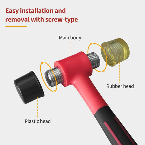 Rubber Mallet, Rubber Mallet Hammer, Double-Face Hammer, Small Rubber Mallet, Rubber Hammer for Vinyl Flooring, Tile, Crafts, Jewelry Making...