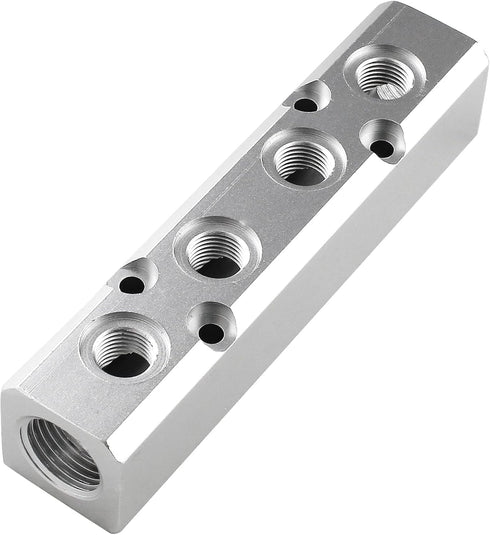 4 Way Pneumatic Manifold Air Distribution Block, Compressed Air Manifold Pneumatic Block, Air Coupler Fast Connector for Pneumatic Air Compressor,...