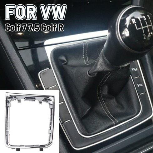 Hacreyatu for VW Manual Golf 7 7.5 Golf R Left Driving Gear Shift Knob Lever Gear Stick Frame Bracket Circle Shift Knob 5GG713203A...