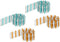 MECCANIXITY 4pcs 35 Inch Miniature Garden Fence, Mini Ornament Wood Picket Fence Decorative for Dollhouse Home DIY Crafts, Orange White, Light Blu...