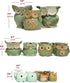 Dahlia 4" Speak No Evil Owl Handmade Ceramic Succulent Planter/Plant Pot/Flower Pot, Green...