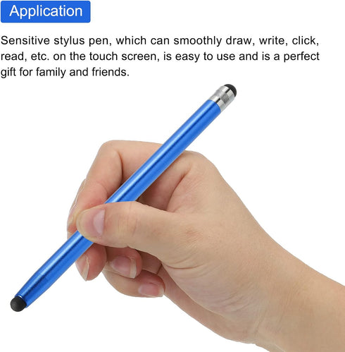 MECCANIXITY 3pcs Stylus Pens for Touch Screens Dual Rubber Tips Capacitive Stylus Universal Tablet Pen Sensitivity Precision, Blue...