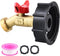 275-330 Gallon IBC Tote Water Tank Adapter, 2" Coarse Thread + Lead-Free Brass Garden Hose Valve Faucet, Garden Hose Connector Replace Valve Parts...