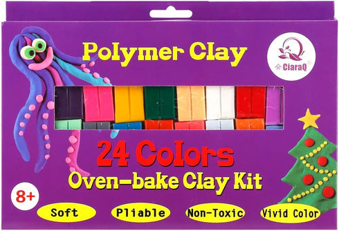 CiaraQ 24 Colors Small Block Polymer Clay Starter kit, Oven Bake Clay, DIY Molding Clay, Great for Kids, Beginners...